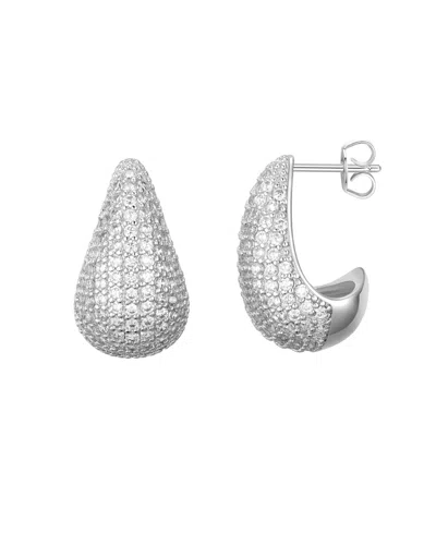 Macy's Gold-plated Cubic Zirconia Drop Large Earrings In Silver
