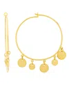 Macy's Gold Plated Dangling Discs Hoop Earrings In Gold-plated