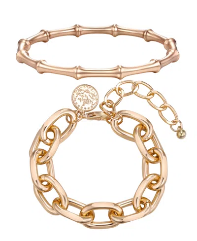 Macy's Gold-plated Link Chain Bracelet And Bangle