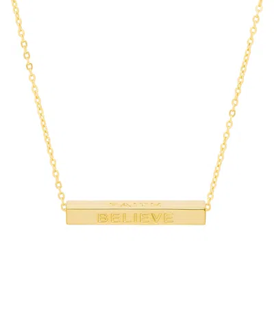 Macy's Gold Plated Love, Faith, Believe, Blessed Necklace In Gold-plated