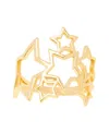 Macy's Gold Plated Open Design Stars Cluster Ring In Gold-plated