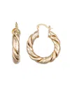 Macy's Gold-plated Twist Hoop Earrings In Gold