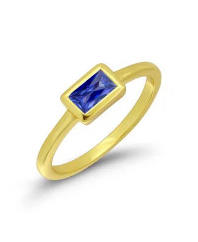 Macy's Gold-plated Cubic Zirconia Tanzanite Baguette Stackable Ring
