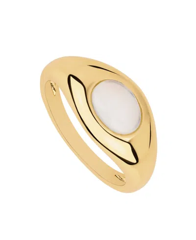 Macy's Gold-plated Howlite Turquoise Simulated Moonstone Oval Dome Ring