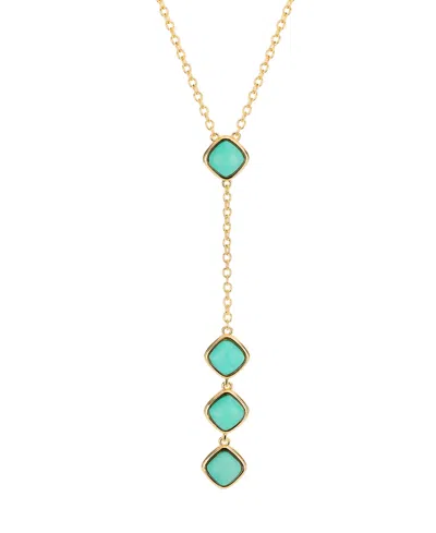 Macy's Gold-plated Lapis Howlite Turquoise Y-necklace In Gold,blue