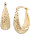 Macy's Graduated Textured Chunky Oval Hoop Earrings In 14k Gold, Created For  In Gold