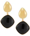 Macy's Green Onyx Square Drop Earrings In 24k Gold-plated Sterling Silver (also In Black Onyx)