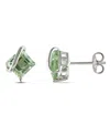 Macy's Green Quartz (2 1/4 Ct. T.w.) Sterling Silver, Stud Earrings In Green Quartz