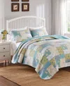 Macy's Evangeline Modern Floral Reversible 2-pc. Quilt Set, Twin/twin Xl In Mist