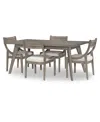 Macy's Greystone Ii 5-pc. Dining Set (rectangular Table & 4 Chairs) In Grey