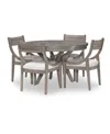 Macy's Greystone Ii 5-pc. Dining Set (round Table & 4 Chairs) In Grey