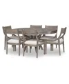 Macy's Greystone Ii 7-pc. Dining Set (round Table & 6 Chairs) In Grey