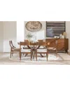Macy's Greystone Ii 7-pc. Dining Set (round Table & 6 Chairs) In Brown