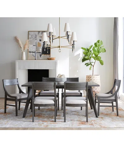 Macy's Greystone Ii 7-pc. Dining Set (rectangular Table & 6 Chairs) In Gray