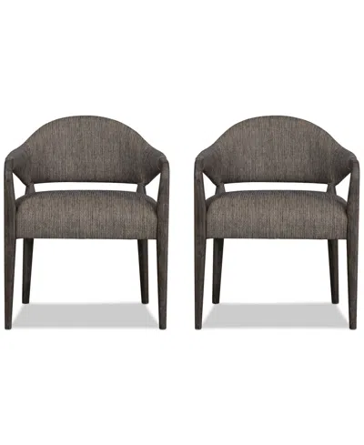 Macy's Griffith 2 Pc. Arm Chair Set In Dark Gray