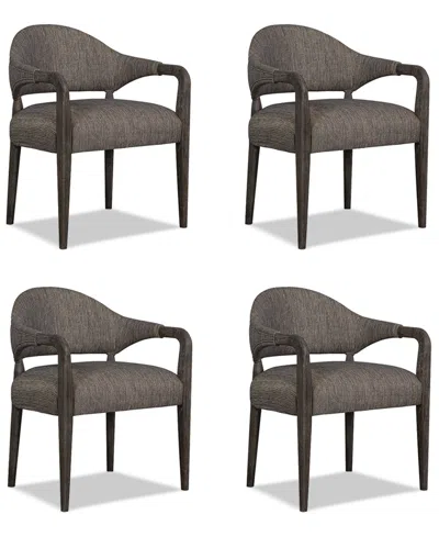 Macy's Griffith 4 Pc. Arm Chair Set In Dark Gray
