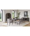 Macy's Griffith 6 Pc. Rectangular Dining Set (table, 4 Side Chairs & Bench), Created For  In Dark Gray