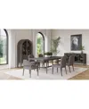 Macy's Griffith 7 Pc. Rectangular Dining Set (table, 4 Side Chairs & 2 Arm Chairs), Created For  In Dark Gray