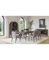 Macy's Griffith 7 Pc. Rectangular Dining Set (table & 6 Side Chairs), Created For  In Dark Gray