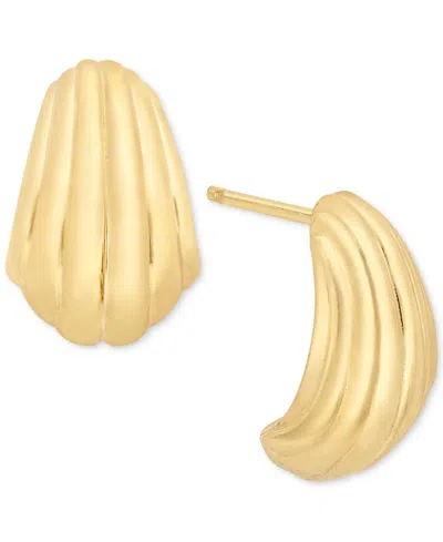 Macy's Grooved Textured Teardrop Stud Earrings In 10k Gold