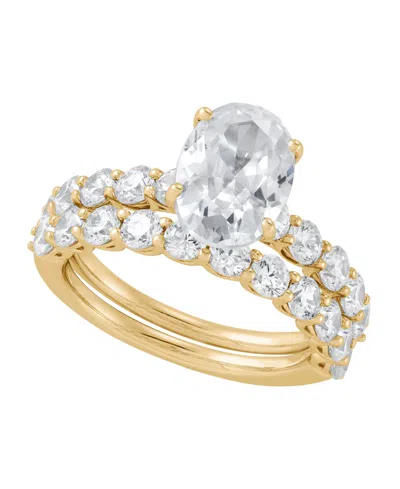 Macy's Grown With Love Certified Lab Grown Diamond Bridal Ring (4-1/2 Ct. T.w.) In 14k White Gold In Yellow Gold