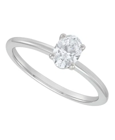 Macy's Grown With Love Igi Certified Lab Grown Diamond Solitaire Engagement Ring (1/2 Ct. T.w.) In 14k Whit In Metallic