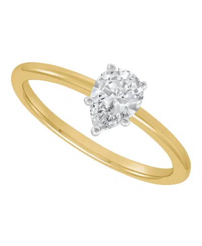 Macy's Grown With Love Igi Certified Lab Grown Diamond Solitaire Engagement Ring (1/2 Ct. T.w.) In 14k Yell In Black