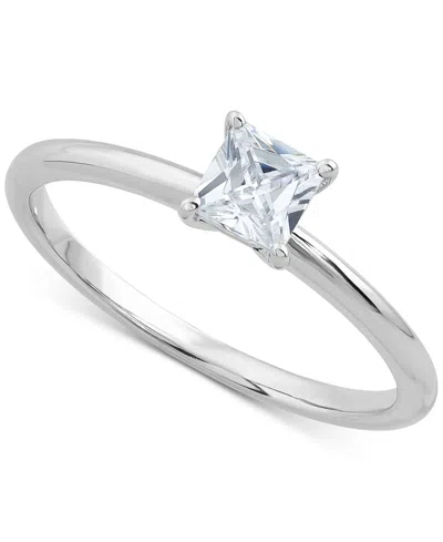Macy's Grown With Love Igi Certified Lab Grown Diamond Solitaire Engagement Ring (1/2 Ct. T.w.) In 14k Yell In Silver