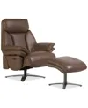 Macy's Guermo Leather Power Recliner, Exclusively At  In Brown
