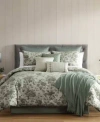 Macy's Guthrie Floral 14-pc. Comforter Set, Queen In Green