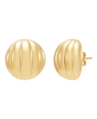 Macy's Half Ball Stud Earrings In 18k Yellow Gold-plated Sterling Silver