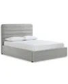 Macy's Haryan California King Upholstered Storage Bed In Silver