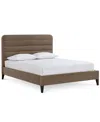 Macy's Haryan Upholstered California King Bed In Brown