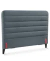 Macy's Haryan Upholstered California King Headboard In Gray