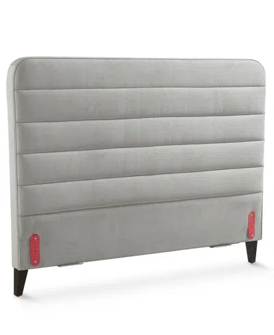 Macy's Haryan Upholstered California King Headboard In Silver