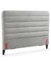 Macy's Haryan Upholstered Full Headboard In Silver