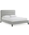 Macy's Haryan Upholstered Queen Bed In Silver