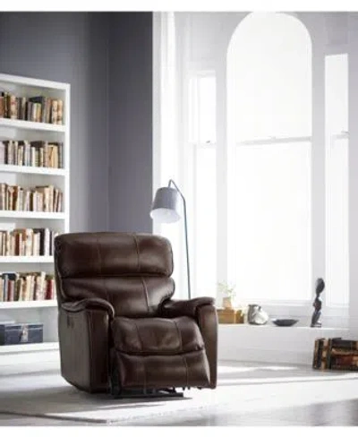 Macy's Hatherleigh Leather Recliner Collection In Burgundy