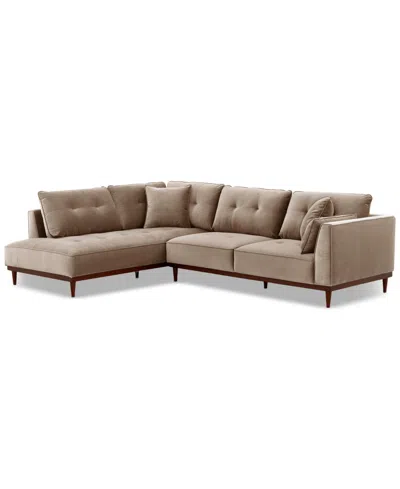 Macy's Hazelynn 2-pc. Fabric Sectional, Exclusively At Macys In Brown