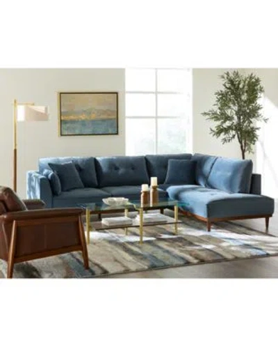 Macy's Hazelynn Fabric Sofa Chaise Collection Exclusively At Macys In Brown