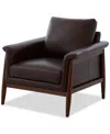 Macy's Hazelynn Leather Accent Chair, Exclusively At Macys In Black