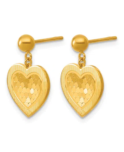 Macy's Heart Dangle Drop Earrings In 24k Yellow Gold