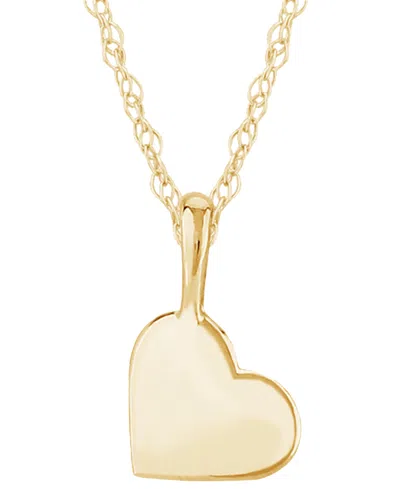 Macy's Heart Pendant Necklace In 14k Yellow Gold
