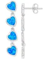 Macy's Heart Shape Gemstones (1.25 Ct.t.w.) Earrings In Sterling Silver In Metallic