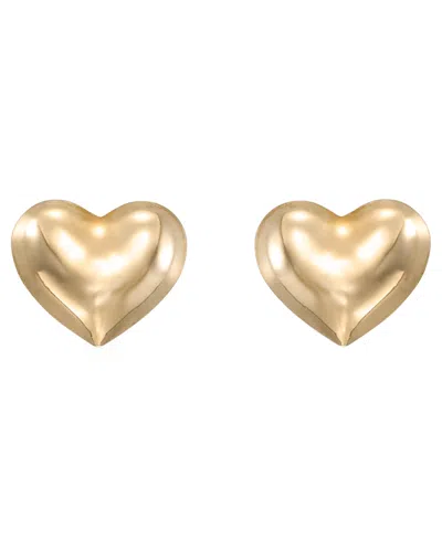 Macy's Heart Shape High Polished Stud Earrings In 10k Yellow Gold