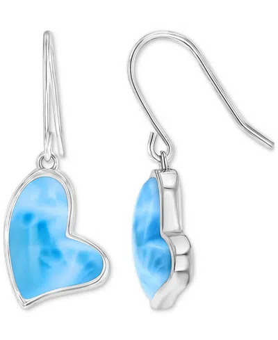 Macy's Heart Shape Opal (4.5 Ct. T.w.) Earrings In Sterling Silver