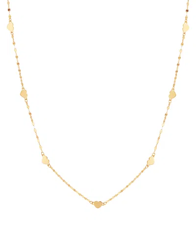 Macy's Heart Station 18" Collar Necklace In 14k Gold