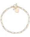 Macy's Heart Tag Paperclip Link Toggle Bracelet In 10k Gold In Gold