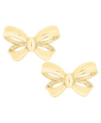 Macy's Heavy Dimensional Bow Earrings In 14k Gold