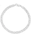 Macy's Heavy Mariner Chain Link Bracelet In 14k White Gold In Silver